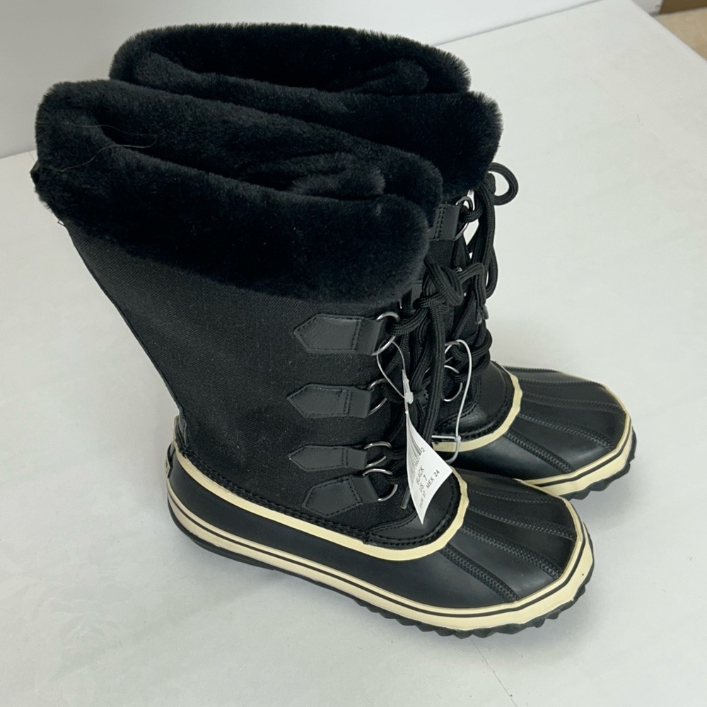 Black Fur-Lined Winter Boots